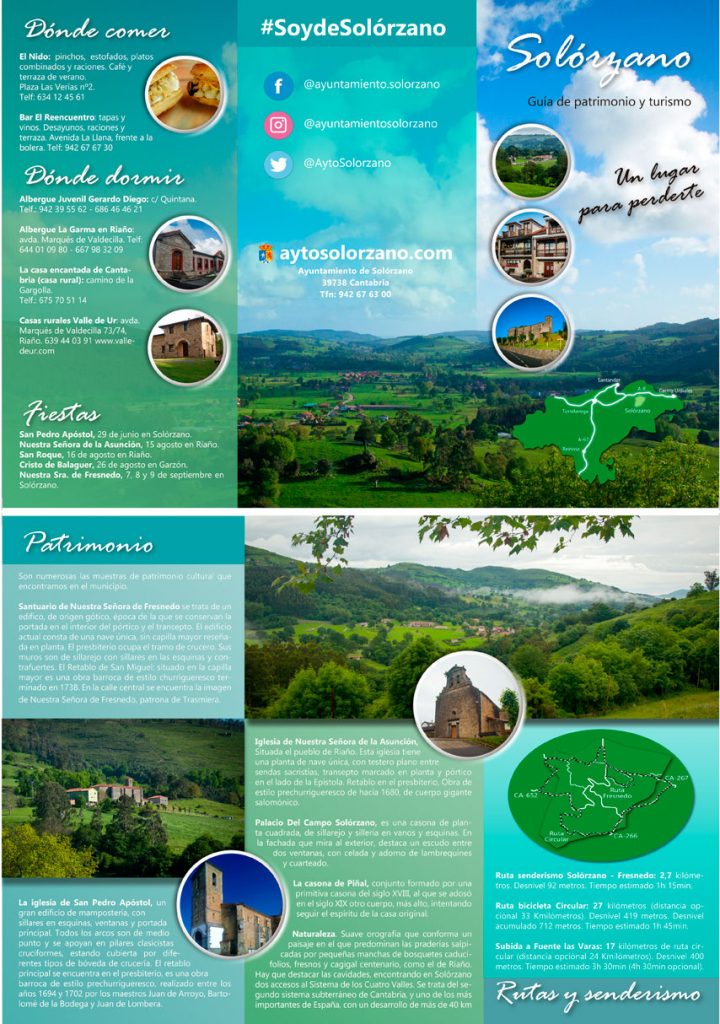 Tríptico de patrimonio y turismo de Solórzano